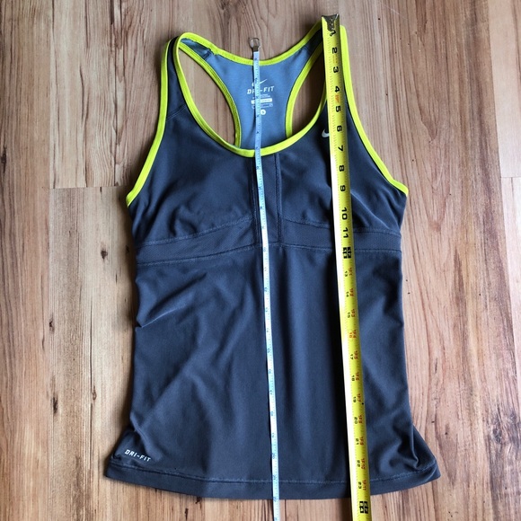 NIKE DRI FIT Racerback Tank Top Small Gray Built In Bra Women’s - Picture 7 of 15